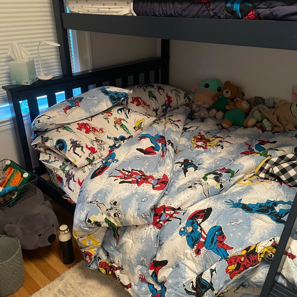 Pottery Barn Kids full size Batman Avengers sheet set